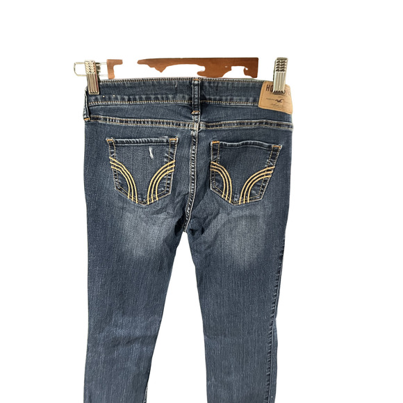 Hollister Skinny Fit Distress Ripped Denim Jeans Medium Wash Size W25 L32 - Picture 3 of 8